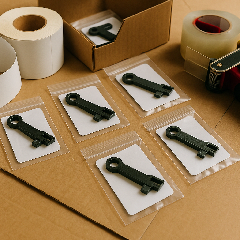 Ottawa 3D printed parts packaged in clear bags for print on demand